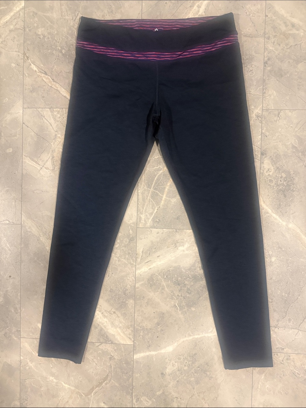 3/$30. Navy Leggings with Pink Waistband